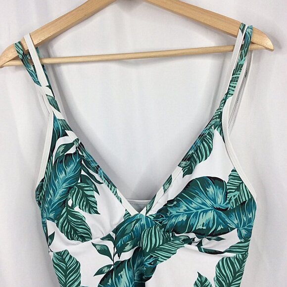 Beachsissi One Piece Swimsuit Womens Size Medium Green Palm Leaves Padded Bra - Picture 6 of 10
